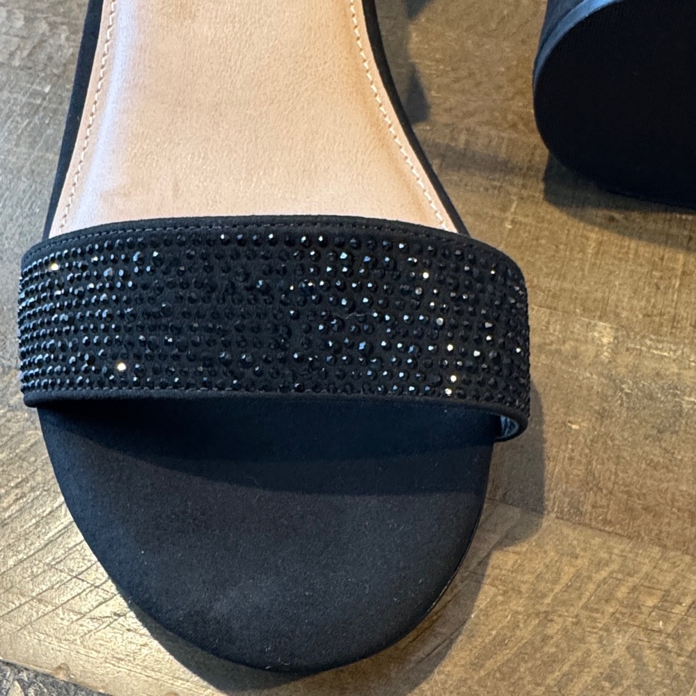 Torrid Black Heeled Sandals with Rhinestone Detail - Picture 3 of 7
